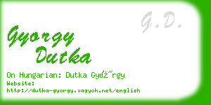 gyorgy dutka business card
